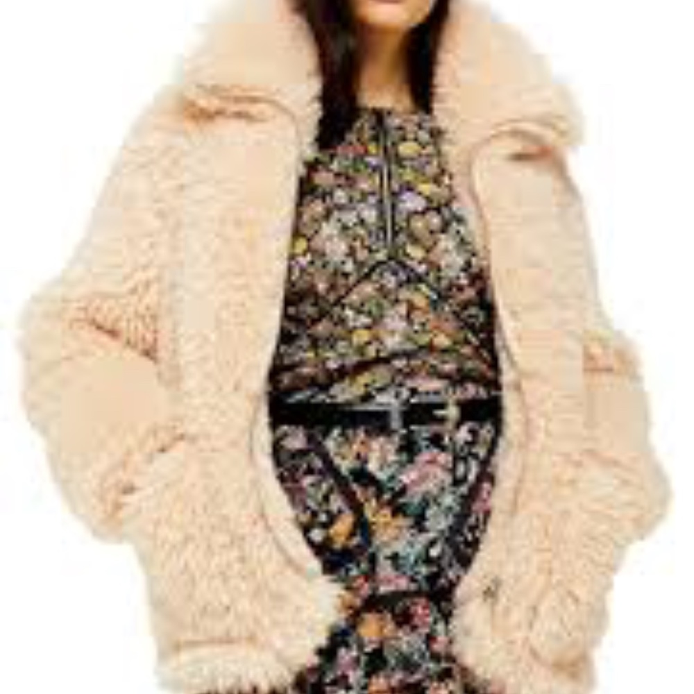 NWT •TOPSHOP• Petites Jonas faux shearling coat!